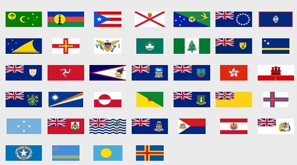 أعلام ورايات أقاليم ومناطق خاضعة للتاج البريطاني