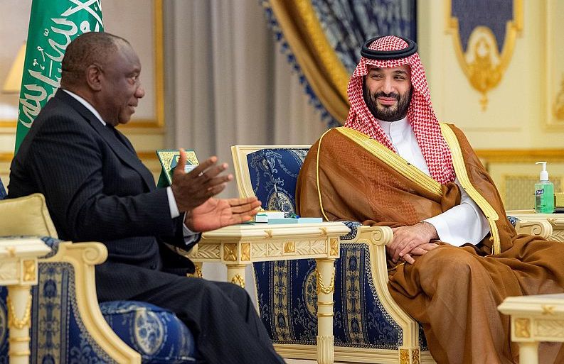 لقاء ولي العهد برئيس جنوب افريقيا