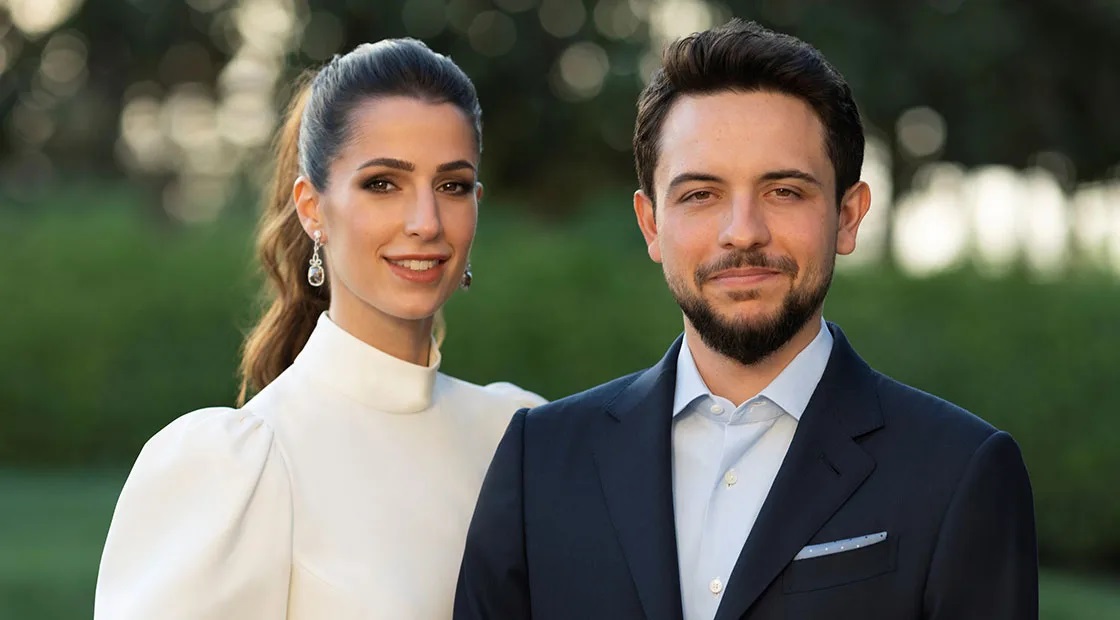 ولي العهد الأردني مع رجوة آل سيف