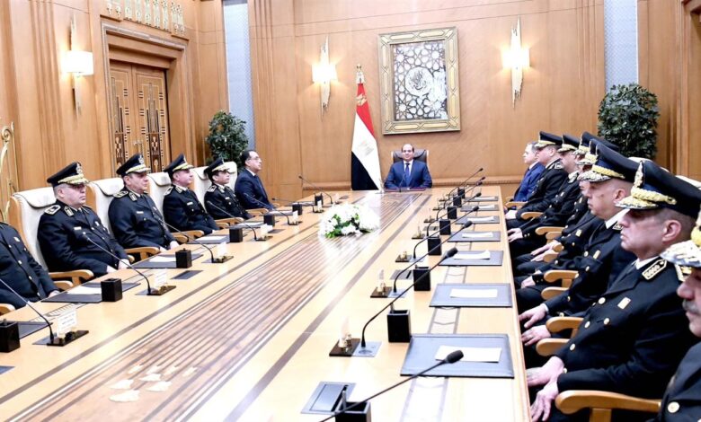 اجتماع السيسي مع الامن